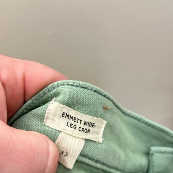 MADEWELL 2024 Emmett Wide-Leg Crop Pant Welt Pocket Pistachio Green Sz 33 {L19} - Picture 5 of 7